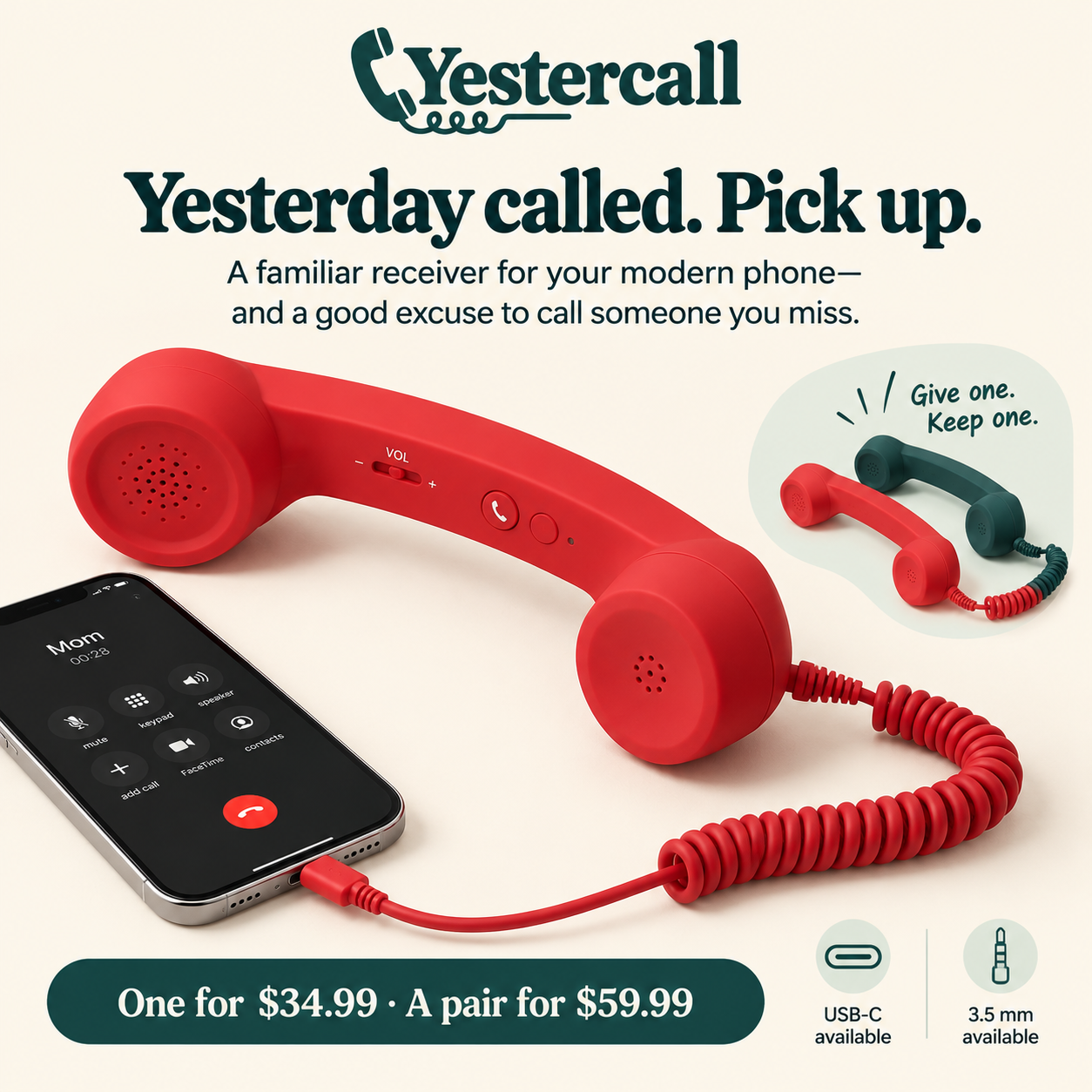 Yestercall™ Retro Handset