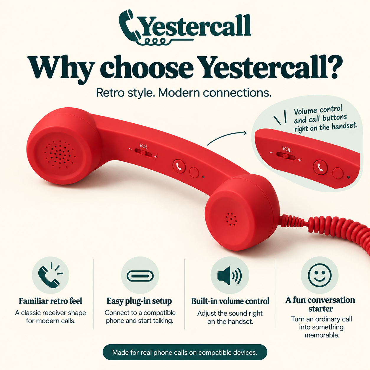 Yestercall™ Retro Handset