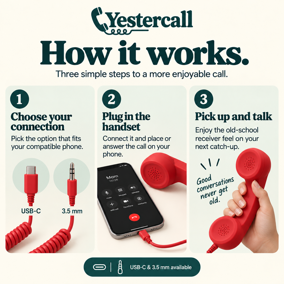 Yestercall™ Retro Handset